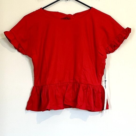 NWT REVOLVE Susana Monaco Red Short Sleeve Top - Size Small - Picture 1 of 7